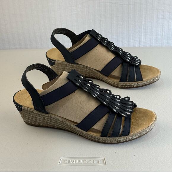 Rieker Wedge Heel Sandals Women’s Size 9.5 EUR 41 Slip On - Picture 2 of 12